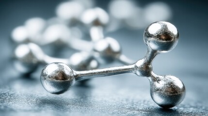 Intricate molecular structure depicting numerous white spheres representing atoms in a scientific visualization