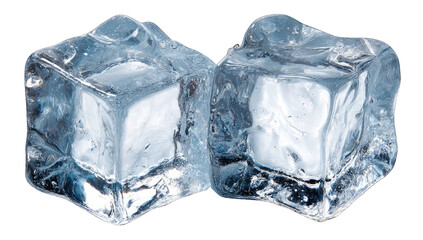 Obraz premium Two clear ice cubes, close-up