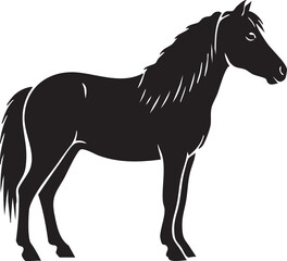 Obraz premium Majestic horse standing proudly silhouette