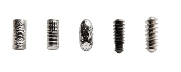 Metal fasteners in various shapes