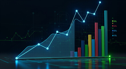 Global Investment Growth Trends Displayed on a Futuristic Dashboard