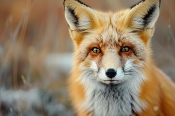 beautiful red fox looking at the camera