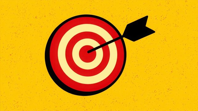 With arrow precisely centered symbolizing focus and achievement in business and personal goals