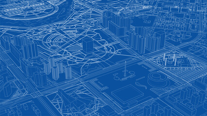 Futuristic City Blueprint