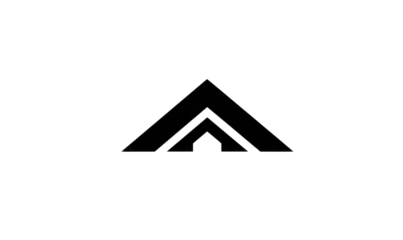 Solid black image; a stylized, inverted, triangular shape