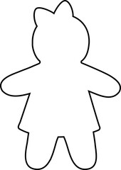 Christmas chubby gingerbread man outline vector.
Holiday cute gingerbread man cookies outline Isolated.
Transparent background. svg.