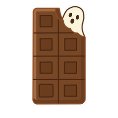 Chocolate bar with ghost decoration for Halloween