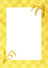 秋の稲穂の和風背景