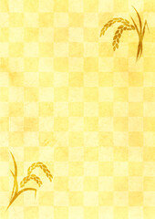 秋の稲穂の和風背景