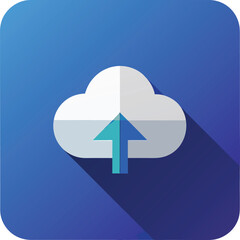  Cloud Storage Icons – Upload & Download Flat Vector Design