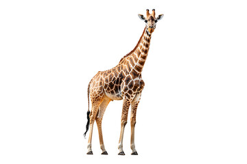 Obraz premium Giraffe full body isolated on transparent background.