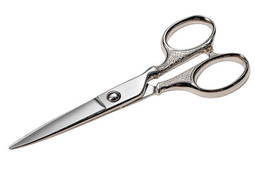 Fototapeta premium Close-up of polished metal scissors. Ornate handles, sharp blades