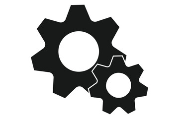 Gear setting icon set, containing Cog wheel, Gear wheel symbol, Vector illustration.