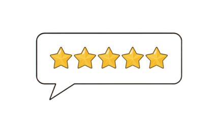 Customer Feedback Five Golden Stars Representing Excellent Ratings and Positive Reviews