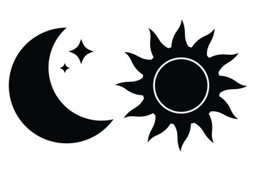 Vector isolated Brightness icon set in black outline