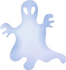 Cartoon Silhouette of a Spooky Ghost