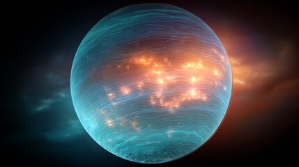 Uranus with mysterious internal heat waves visible through translucent atmosphere.