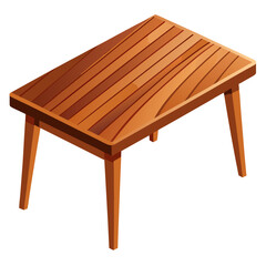 wooden table isolated on white