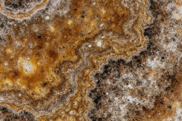 Close up of the patterns and structural detail in a polished slab of dendritic rhyolite, Mexico