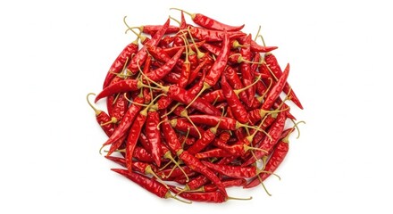 Naklejka premium Pile of red chili peppers isolated on white background