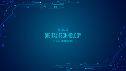 Abstract circuit board with electronic elements. Circuit board with connected lines and dots. AI and digital technology. Innovation, science, and engineering concepts. Vector illustration