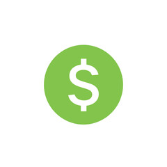 Green dollar sign icon symbol money finance business currency cash wealth investment vector illustration