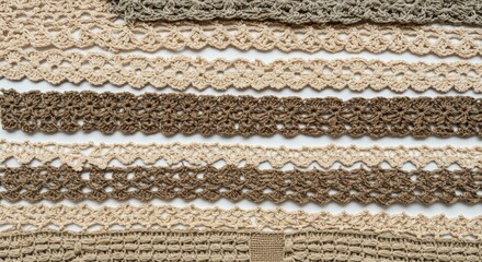 Fototapeta premium Crochet lace trims aligned