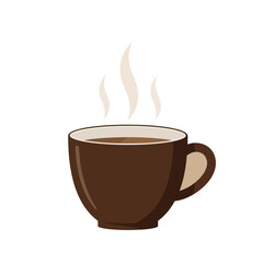 A warm cup of coffee or tea with steam, a perfect beverage for a cafe breakfast break