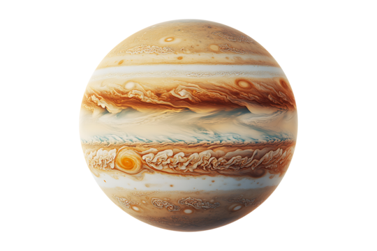 Jupiter planet isolated on a transparent background