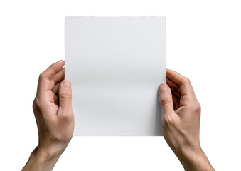 Obraz premium Blank paper held in hands