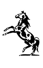 abstract design of American wild west desert with cowboys - hand drawn Black illustration. Ilustraciones del viejo oeste. PNG.JPG. VEKTOR