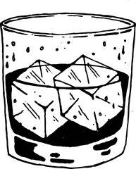 abstract design of American wild west desert with cowboys - hand drawn Black illustration. Ilustraciones del viejo oeste. PNG.JPG. VEKTOR