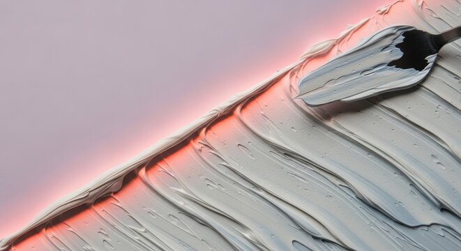 Close Up Textured Paint Application With Subtle Glow