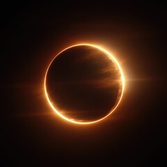 The sun corona shining brightly during a solar eclipse." 