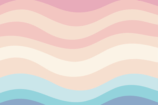 Abstract wavy vector background illustration with a colorful seamless pattern of sea waves on a beach backdrop