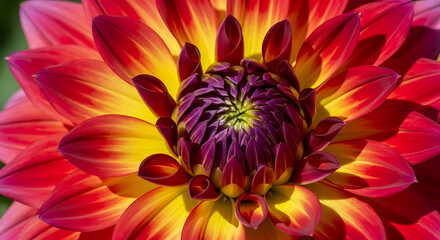 Obraz premium yellow and red dahlia, HD and 4K image