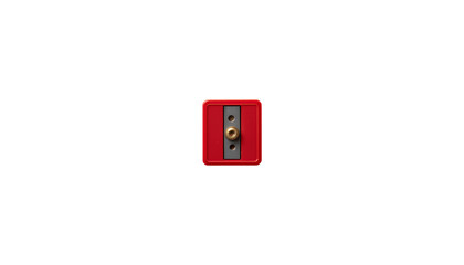 Red Plastic Pencil Sharpener &ndash; Top-Down Close-Up of Bright Stationery Tool isolated on transparent background