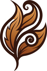 ornate leaf swirl ornament brown monochrome