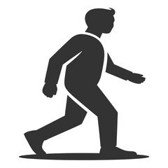 Fototapeta premium Silhouette of a person walking confidently forward on a flat surface