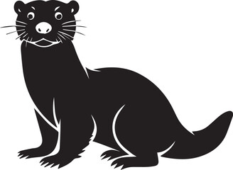 Obraz premium Silhouette style vector minimal otter logo design, simple black color line art animal illustration icon, modern creative wildlife branding symbol for Adobe Stock, professional business identity, and g