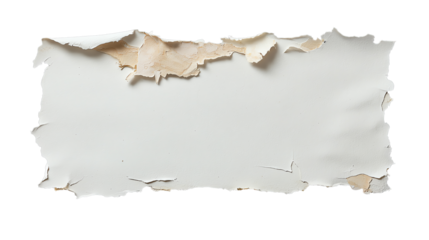 Torn paper frame with a rough edge, perfect for adding a vintage touch to designs, isolated on white background.