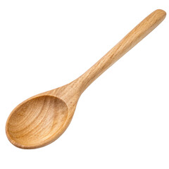 Natural Wooden Spoon Isolated on Transparent Background