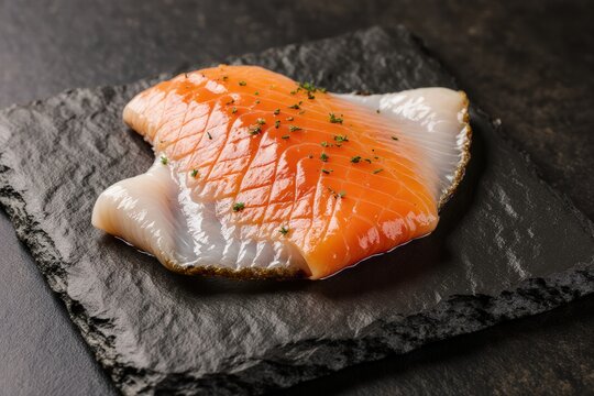 Kipper, smoked fish on a slate plate