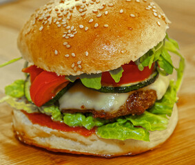 hamburger on a plate