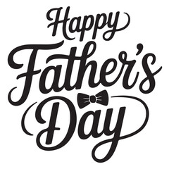 Happy Fathers Day calligraphy with bow tie lettering