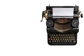 Antique typewriter with blank paper