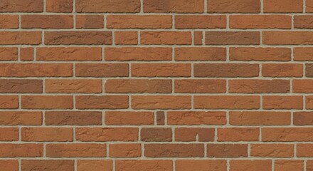 Obraz premium Red brick wall with visible mortar