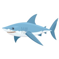 Obraz premium Illustration of a light blue shark.
