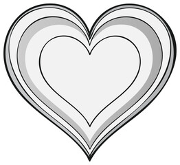 Layered Heart Shape Vector Graphic Design for Love Romance Affection and Valentine Concepts