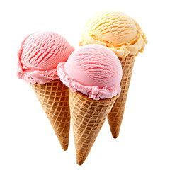 Blueberry ice cream scoop in cone with fresh berries on dark background, A magical summer dessert concept, created with generative ai